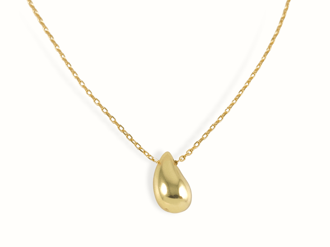 Amelia | 18K Gold Teardrop Charm Necklace - Just Daint