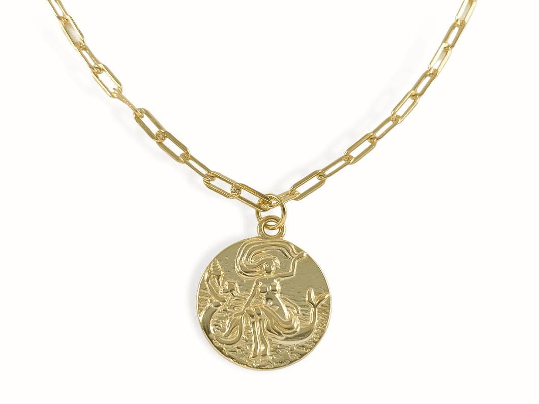Aria | 14K Gold Vintage Medallion Necklace - Just Daint