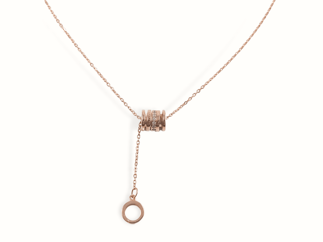 Astrid | Rose Gold Lariat Necklace - Just Daint