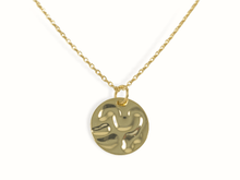 Load image into Gallery viewer, Langley | 18K Gold Wavy Coin Necklace - Just Daint
