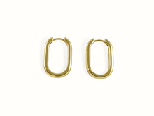Load image into Gallery viewer, Amber | 14K Gold Classic Oval Hoops - Just Daint
