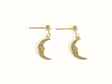 Load image into Gallery viewer, Eve | 14K Gold Vintage Moon Earrings - Just Daint
