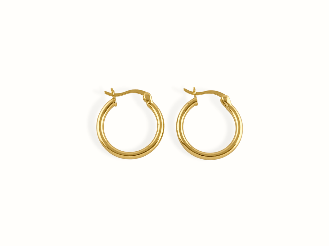 Phoebe | 14K Gold Classic Hoop Earrings - Just Daint